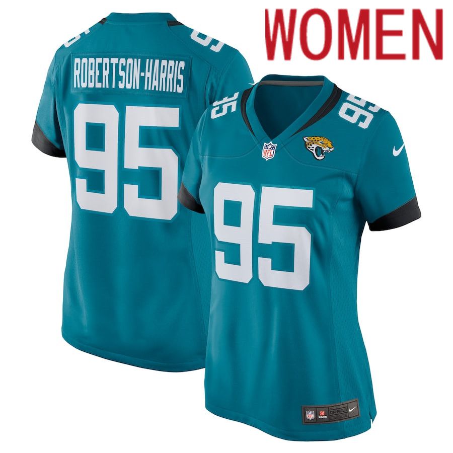 Women Jacksonville Jaguars #95 Roy Robertson-Harris Nike Green Game NFL Jersey->women nfl jersey->Women Jersey